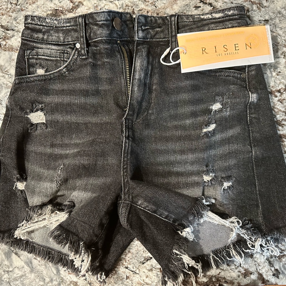 Black Risen denim shorts NWT